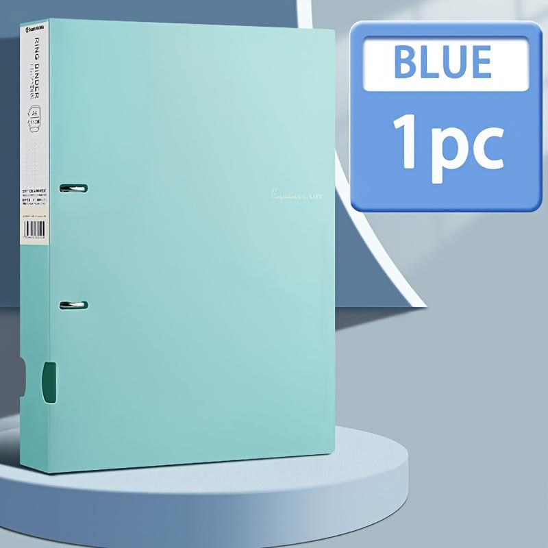 [A4 Size Durable File Folder] 1pc, A4 Size, Colorful PP Folder with 2-Hole D-Ring Binders, Plastic File Organizer, Office Supplies