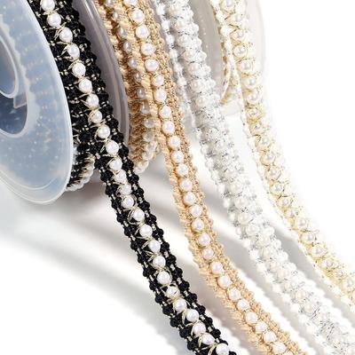 2 Yards/Los DIY Nähen Perlen Perlen Spitze Band Kleid Rock Nähen Einfarbige Wickelgeschenkbänder Handgefertigtes Besatzband Band Geschenk
