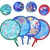 4 Pcs Round Foldable Fans, Handheld Fan Foldable Portable Fans Colorful Floral Cooling Fan Japanese Folding-Fan Handheld for Travel, Events,