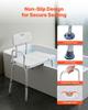 Tub Transfer Bench for Bathtub, 180 Kg Capacity Heavy Duty Shower Chair with Arm, Backrest and Curtain Slot, Height Adjustable Shower Bench Bath Seat