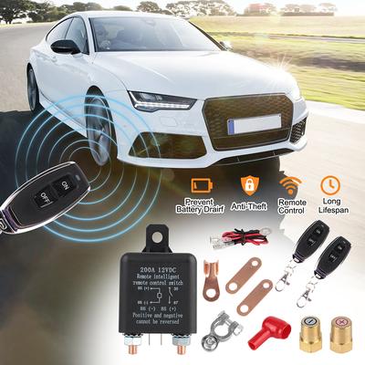 12V 200A Battery Cut Off Switch Relay For Car Boat RV Van Anti-Theft Remote Control Kill Switch Remote Battery Disconnect Switch