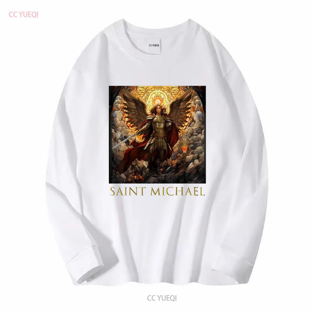 Neues limitiertes T-Shirt Erzengel Michael vintage gewaschen lässig Designer-Kleidung homme Bequem leicht grafisch