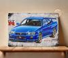 Skyline Gtr R34 Car Metal Poster - Garage Tin Sign Size: 20x30cm 8x12in-aluminum