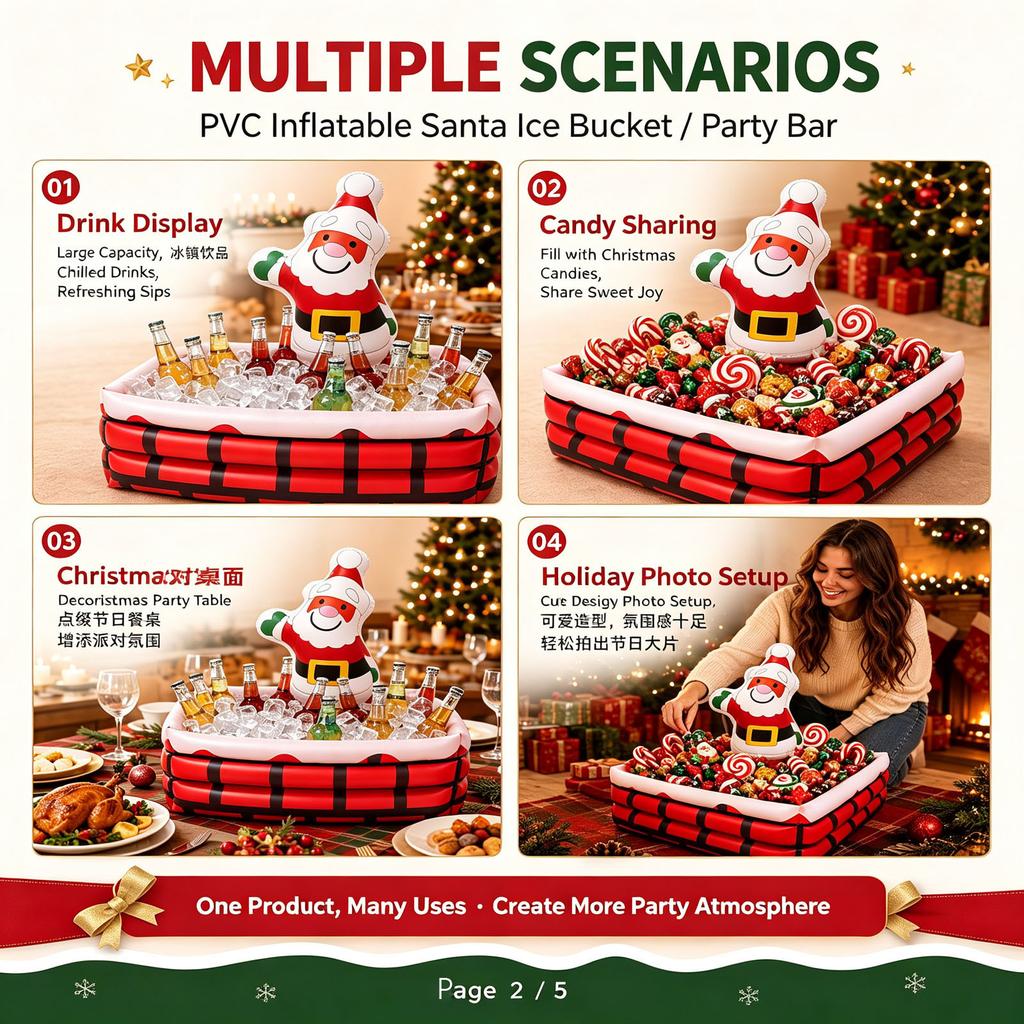 Aufblasbarer Candy Ice Cooler für Outdoor-Weihnachtsfeiern und Dekorationen