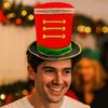 Plastic Glitter Sequin Christmas Hat Comfortable Christmas Party Cap Christmas Welcome Hat  Adult