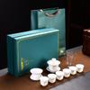 Household Kung Fu Tea Set High White Porcelain Blue and White Tea Set Business Gifts