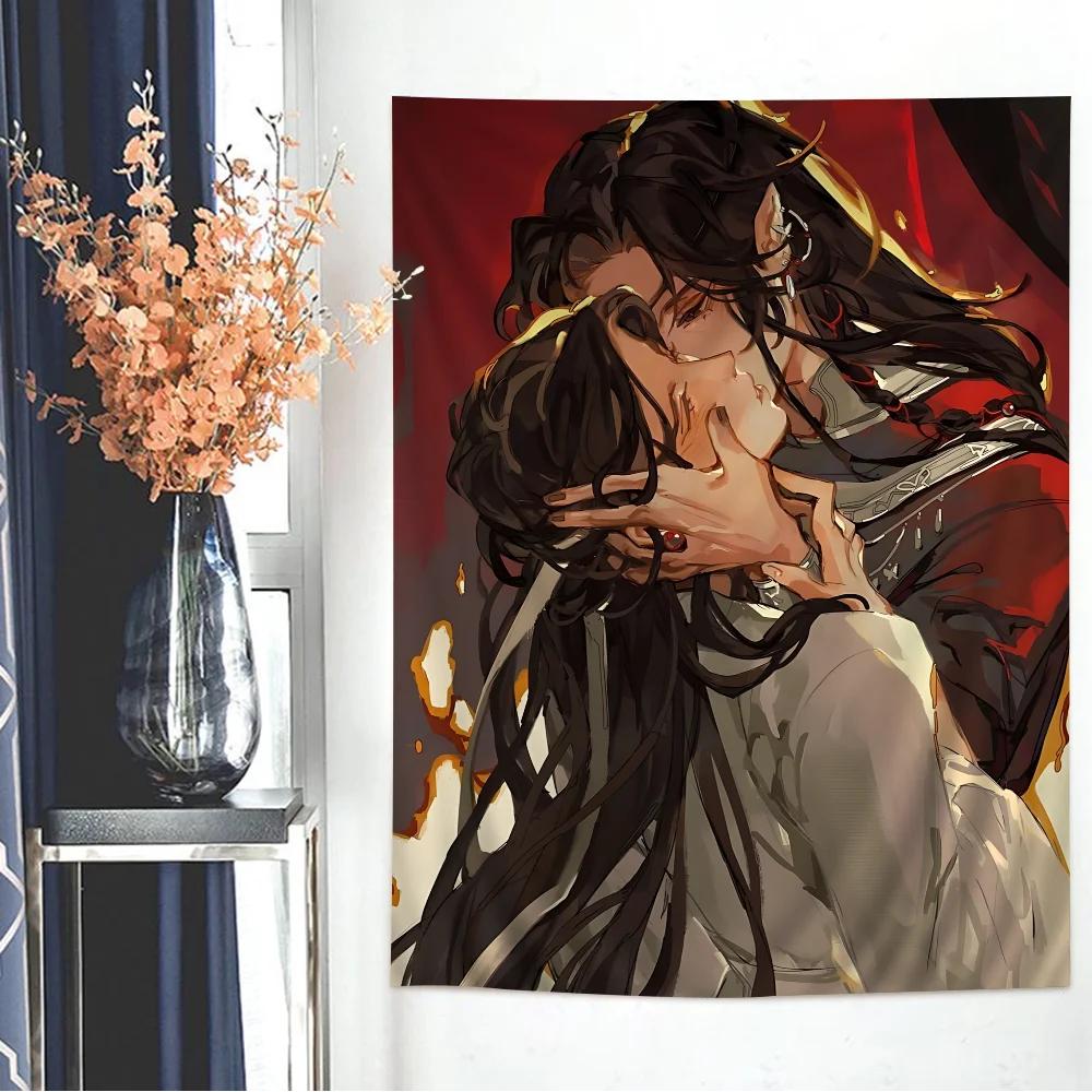 Heaven Officials Blessing Cartoon Tapestry Art Science Fiction Room Home Decor Wall Hanging Home Decor