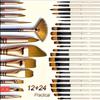 Foreign Trade Nylon Painting Brush Set - 10 Pieces, Red & Blue Handles, Flat Gouache & Oil Brushes