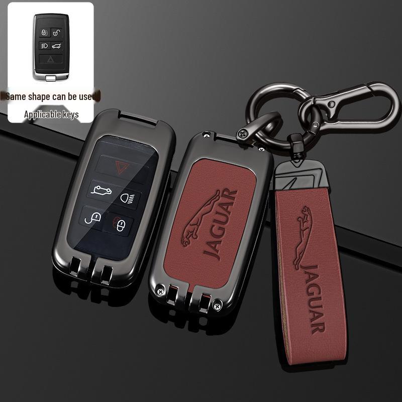 Jaguar XFL/XEL/XJL/F-Pace/F-Type Key Case with Buckle - Premium Car Key Remote Holder
