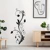 Black Flower Wall Sticker for Living Room Bedroom Wall Decoration Self-Adhesive