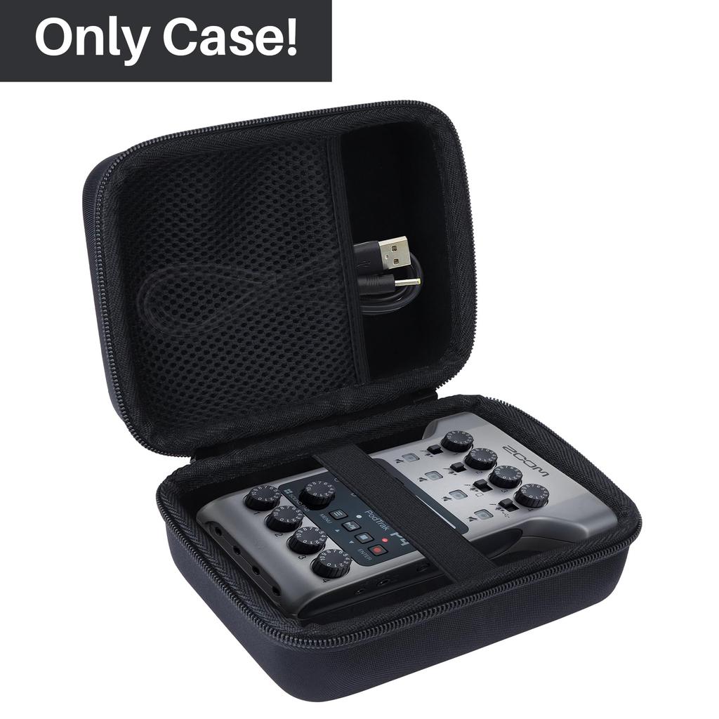 Lebakort Storage Case Compatible with Zoom PodTrak P4 Podcast Recorder