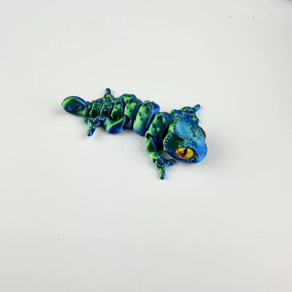 3D Printing Chameleon Ornaments Multi-joint Movable Simulation Dragon Color Cartoon Dragon Home Decoration Kids Cool Gifts