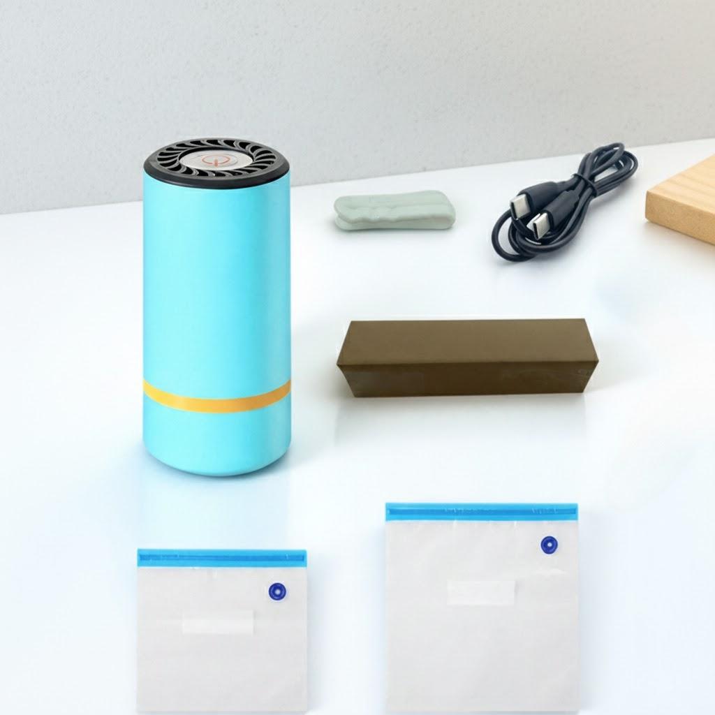 

Wireless Electric Mini Vacuum Sealer Portable Handheld Kitchen Tool for Fresh Food Preservation Compact Design синий