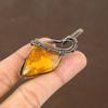 Baltic Amber Handmade Copper Wire Wrap Pendant 2.44" I5j81
