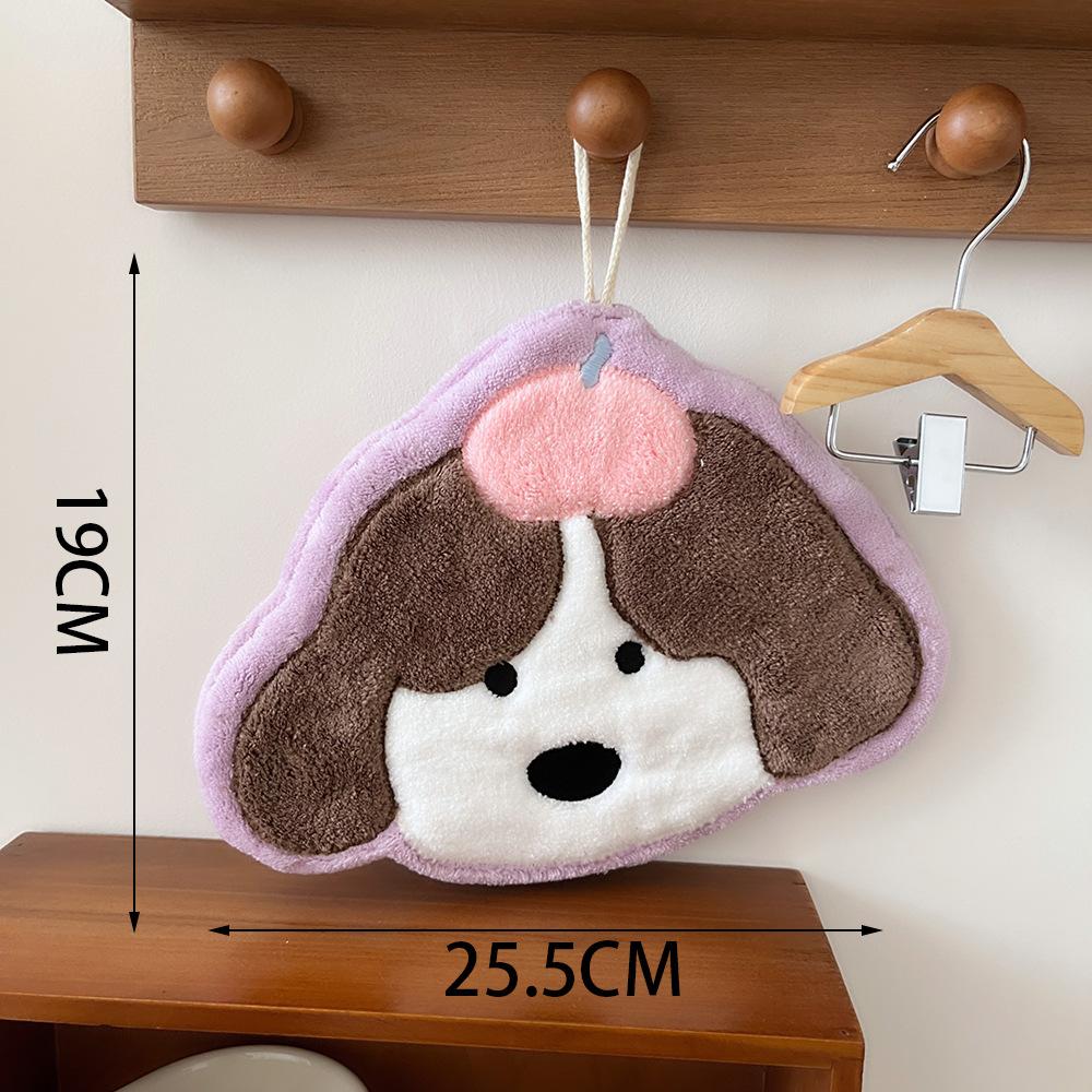 Cat-Shaped Coral Fleece Dopamine Hand Towel Super Absorbent Soft Touch, Space-Saving Vertical Design for Bath & Kitchen Decor