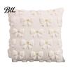 Decorative Throw Pillow Covers Plush Cover, Heart Embroidery Cushion Case with 3D Bowknot Jacquard, Pillows for Anniversary Soft Fluffy Couch