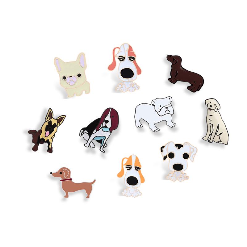Cartoon Animal Brooch: Cute Dog Pin Badge for Shirts, Sweaters, Jeans - 10 Styles