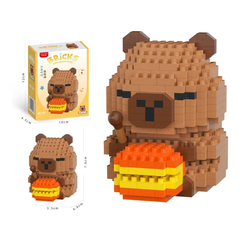 Cartoon Capybara Micro-particle Building Blocks Cute Capybara Doll Toys  For Kids Birthday Gifts
