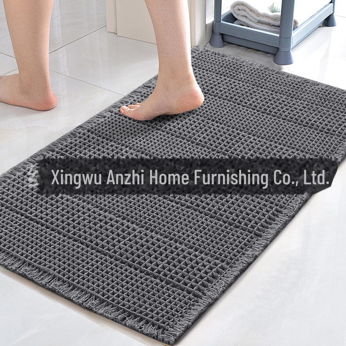

Впитывающие нескользящие вафельные коврики для ванной комнаты - современные однотонные цвета 17x24 inches темно-серого