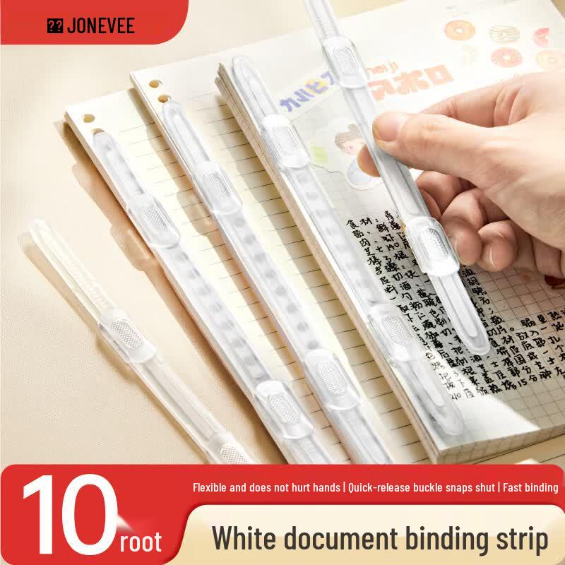 JONEVEE 2-Hole Reusable Plastic Binding Strips