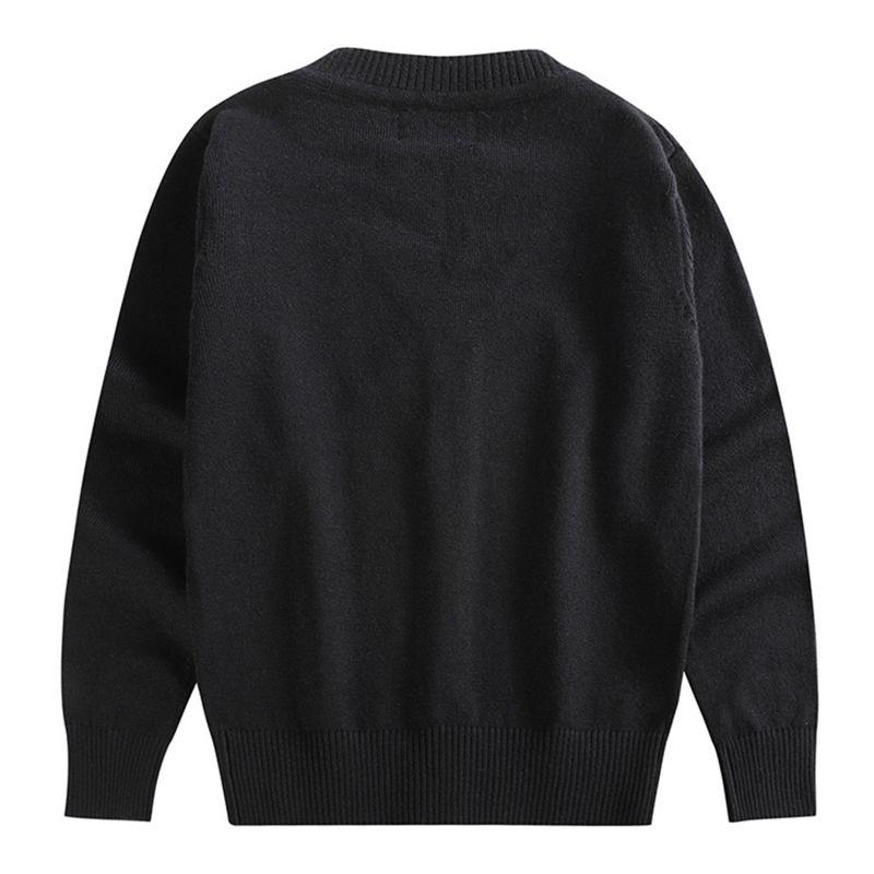 4-12 år Kid Strikket Cardigan Coat Vinter V-hals Knapp Genser