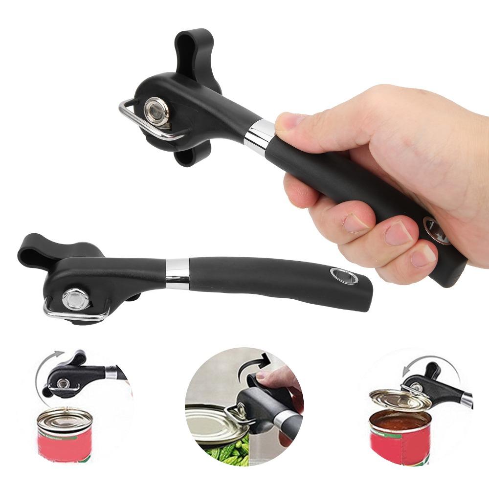 2pcs Easy Turn Knob Manual Handheld Can Opener Stainless Steel Cutting Tool Home Cooking