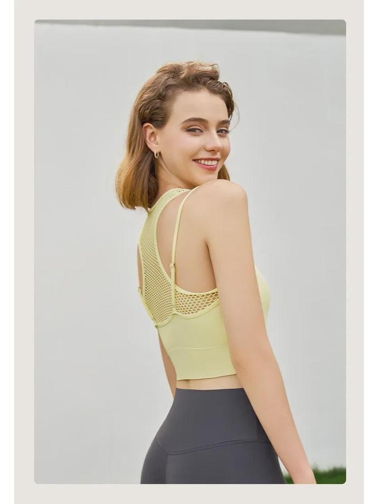 High-Impact Mesh Yoga Vest with Chest Pad