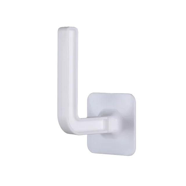New 1 Pcs L-Shape Punch-Free Hook Wall Mounted Cloth Hanger for Coats Hats Towels Clothes Kitchen Rack Roll Bathroom Holder