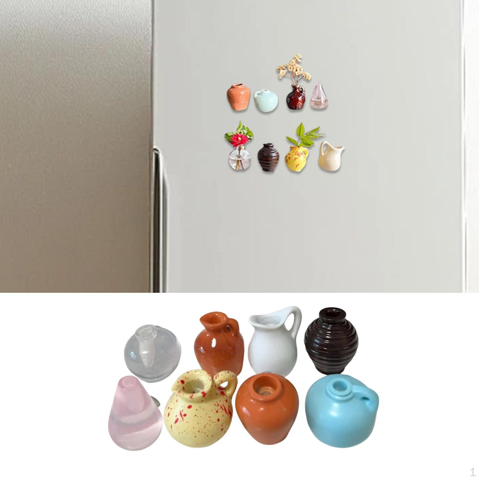 

8 Мини-ваз для украшения холодильника, смоляные держатели для цветов 3cm to 4cm_Style B