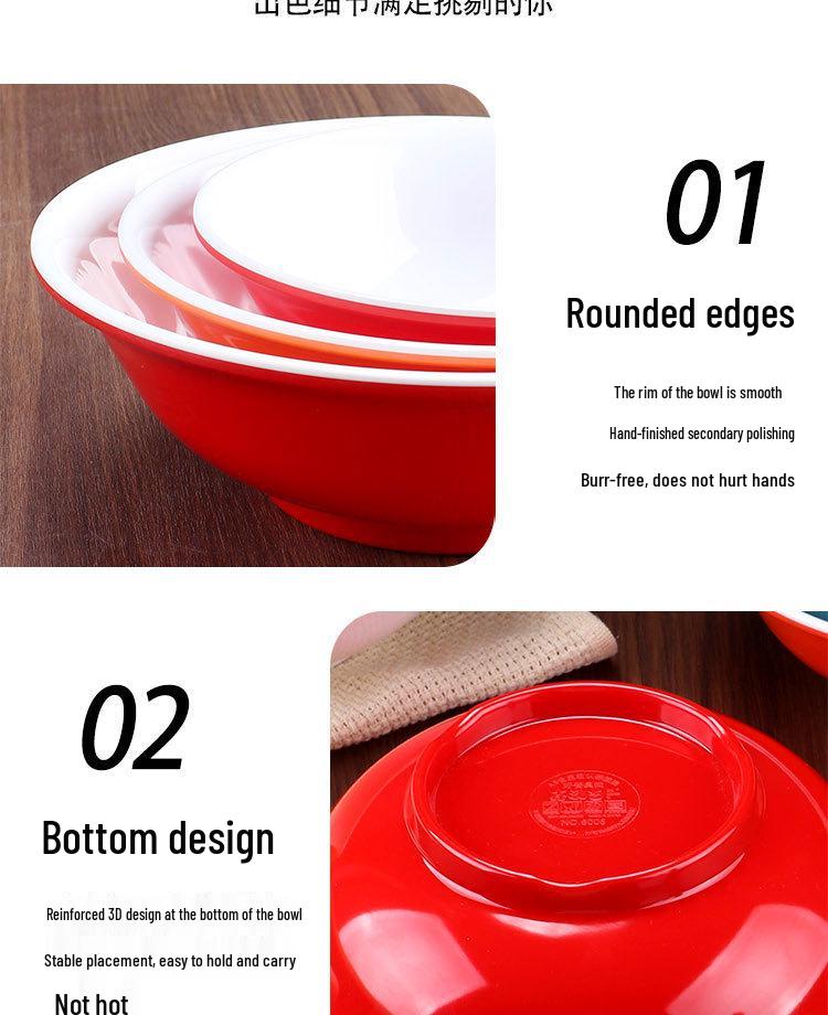 10-Piece Melamine Bowl Set: Ideal for Breakfast, Soup, Congee, Soy Milk, Wonton, Rice Noodle, and Hot & Spicy Soup.