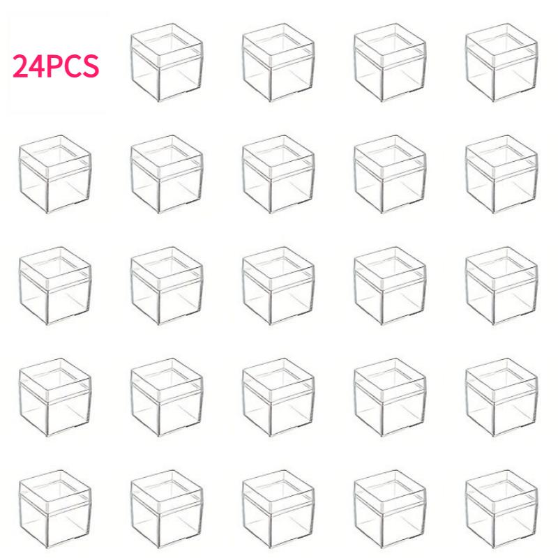 24 Pc Clear Acrylic Cube Organizer Plastic Square Chocolate Candy Box 2x2x2inch Transparent Cosmetics Jewelry Box Dust-Proof Lid 2870₽