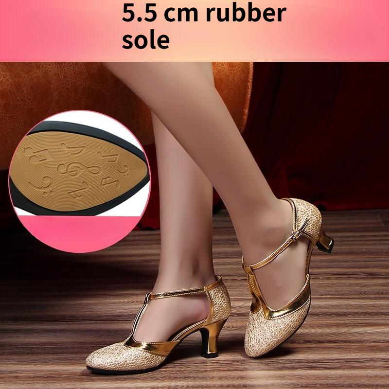 Women's Adult High-Heel Ballroom Dance Shoes with Soft Soles for Outdoor Use