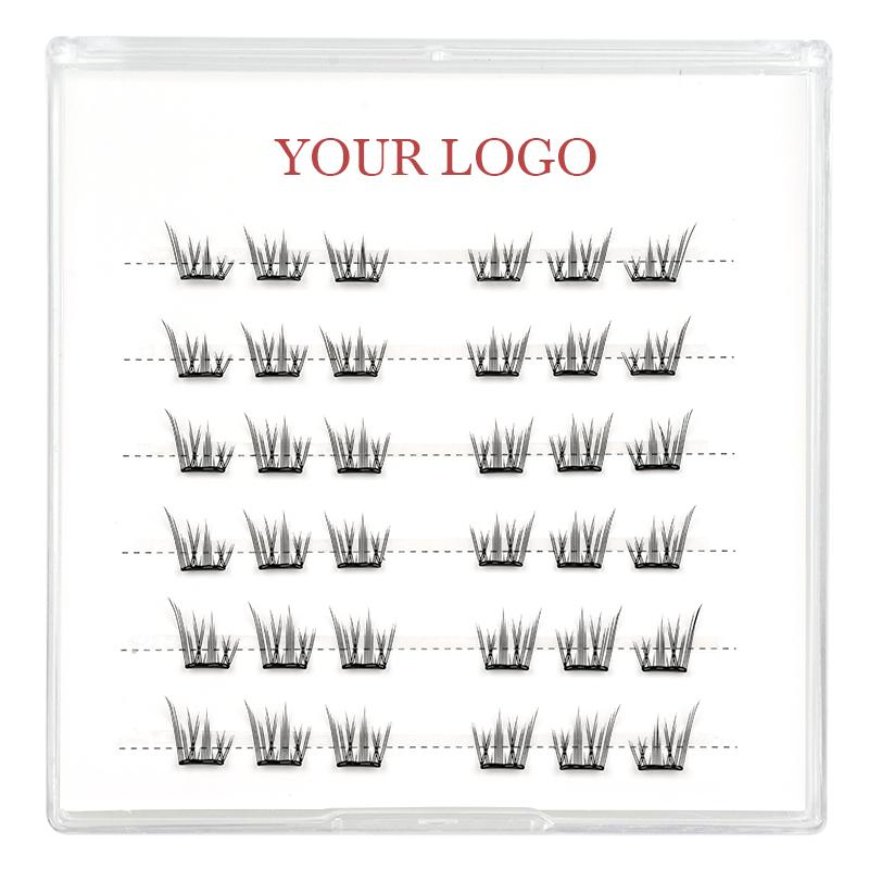 Custom Logo Wispy Individual Cluster Lashes 20D 30D 40D Individual Segmented DIY Lash Extensions Kit Fluffy Cluster Lashes