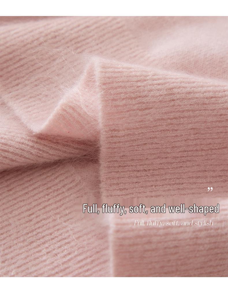 Autumn/Winter Women's Cashmere Silk Blend Velvet Base Layer Sweater