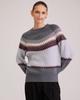 European & American Retro Patchwork Knit Sweater - Autumn/Winter, Round Neck, Long Sleeve