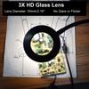 NEWACALOX 3X Magnifying Glass with Light Flexible Gooseneck Magnifying Lamp 3 Color Modes Stepless Dimmable Lighted Magnifier