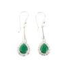 Natural Green Onyx Gemstone 925 Sterling Silver Jewelry Zircon Earrings 1.86" CZE-7-18