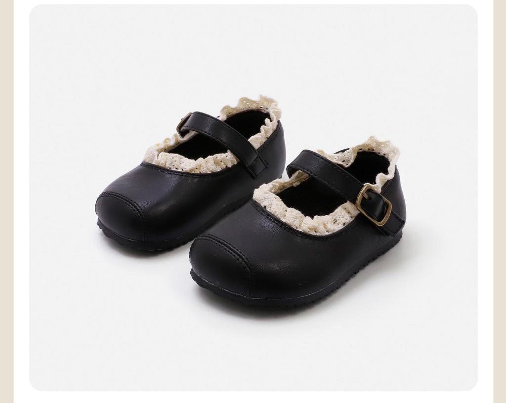 Frühling 2026 Kinder Mary Jane Schuhe aus Leder mit Spitzenbesatz - Rutschfest, Weiche Sohle Baby Prinzessinnen Stil