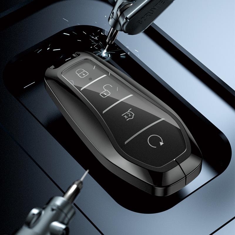 BYD Aluminum Alloy Car Key Case for Qin Pro, Song Pro, Tang, Han - High-End Metal Key Shell Set