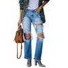 Women's jeans loose ripped and thin washed women's denim trousers