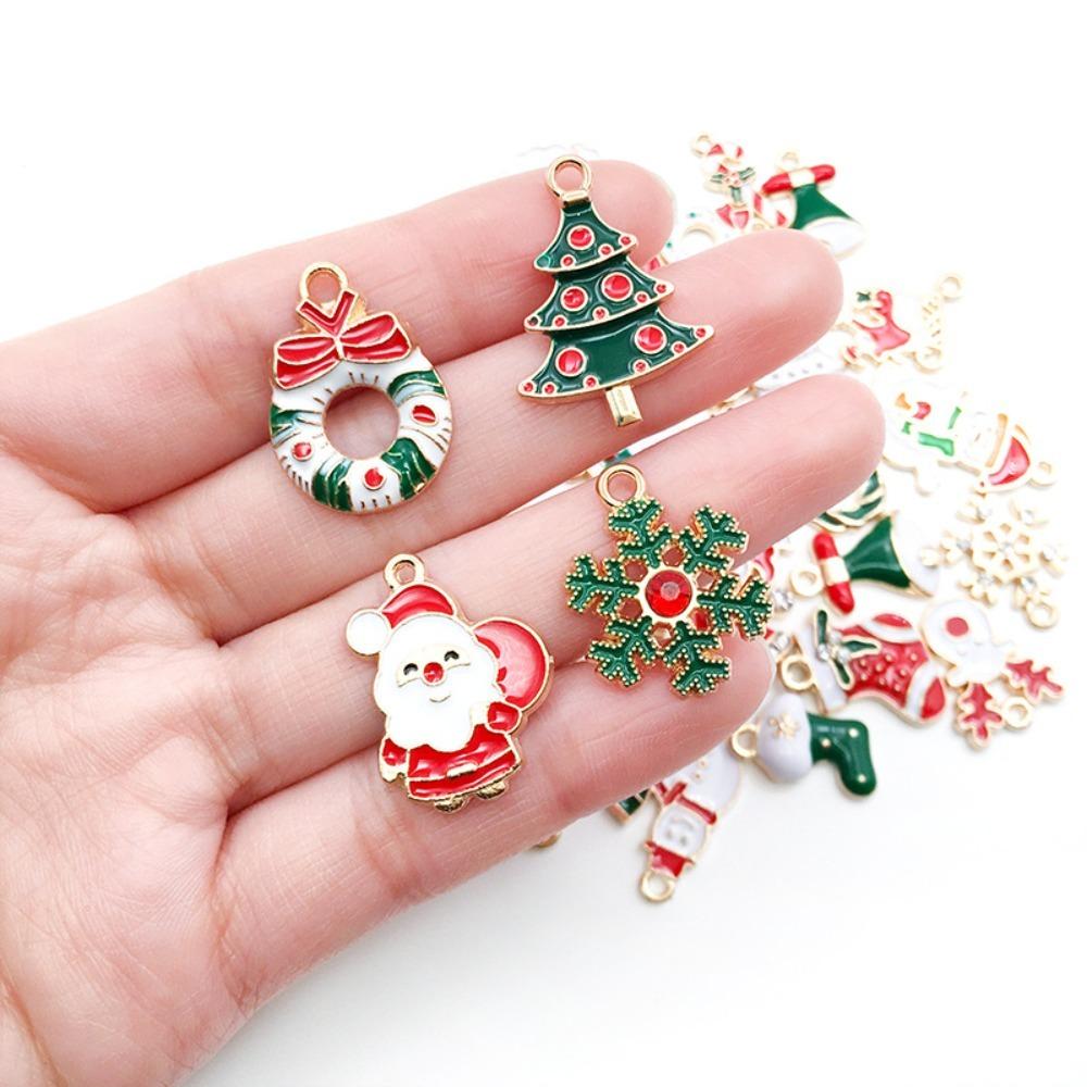 20-100pcs Snowman Cartoon Resin Figurine Pendant Alloy Hand-made Hanging Materials Home