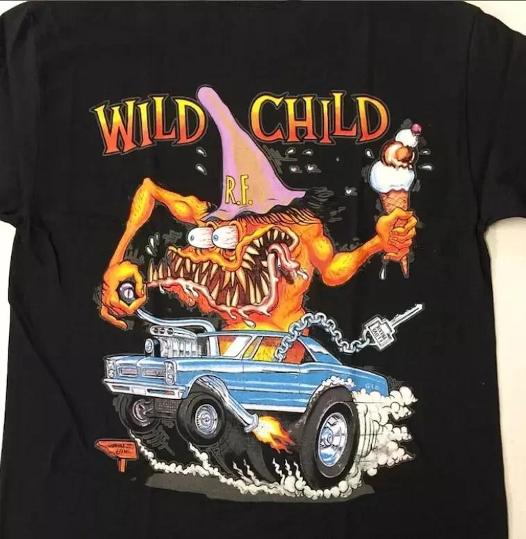 Rat Fink Wild Child T-Shirt Ed Big Daddy Roth Men S Black Tee Size S-5Xl Reprint M