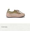 Women's Round Toe Lace-Up Leather Sneakers - 2025 Spring Collection