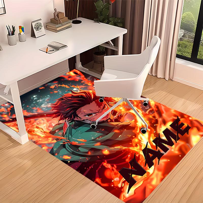 Custom personalization Demon Slayer Tanjiro Print Area Rug - Soft, Washable Non-Slip Indoor Mat,Living Room,Home&Office Decorative Rug