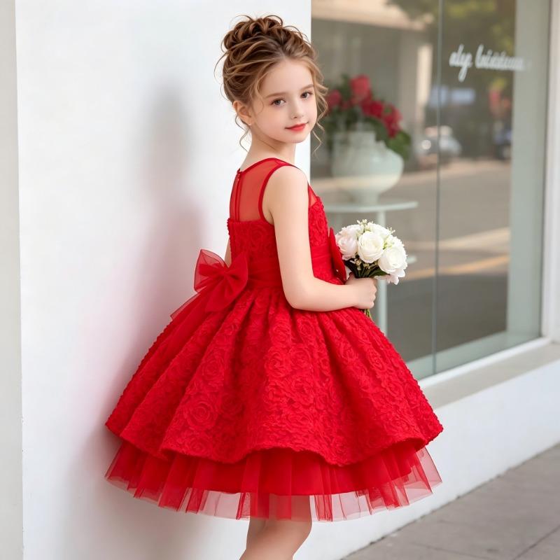 Girls Princess Tutu Dress Flower Girl Party Performance Dress