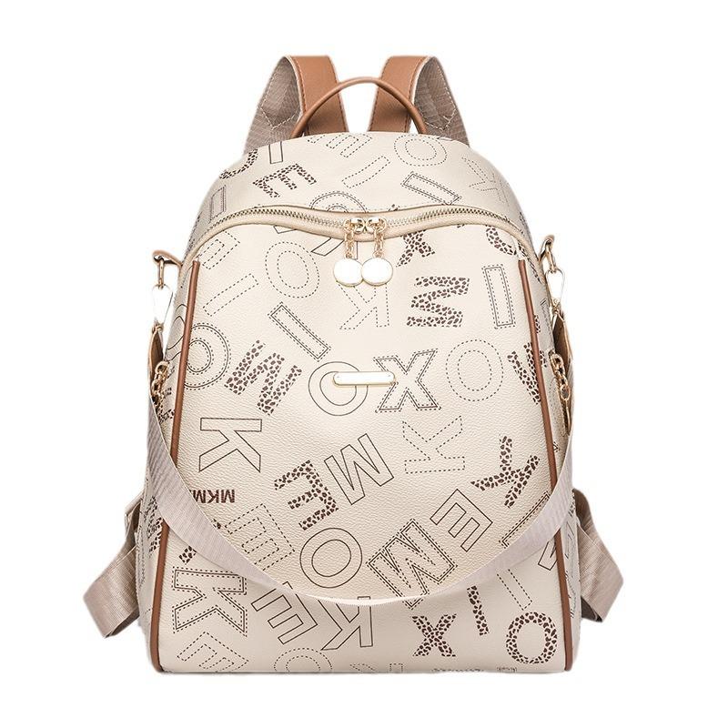 Schoolbag New Fashion Trend Foreign Style Women's Backpack Popular Senior Internet Celebrity Going Out Bag Atmospheric Texture Printed Bag