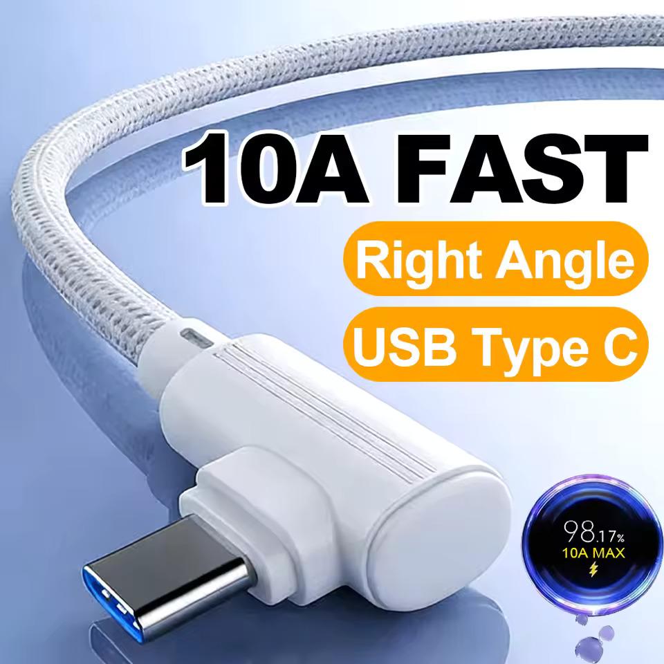 1.11/1/1.1/1/1M USB C Cable 111W 11A Super Fast Charging 91 Degree Elbow Data Cable for Samsung Huawei iPhone Charging USB Wire