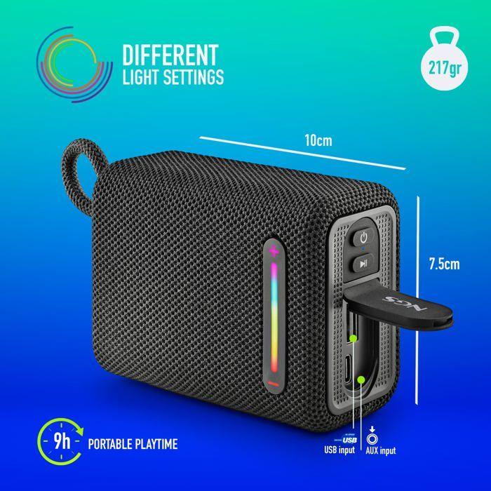 Enceinte Bluetooth - NGS - ROLLER FURIA 1 - 15W - IPX6 - LEDS