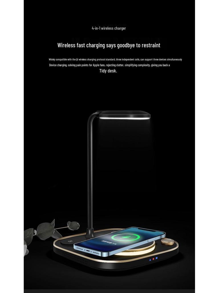 3-in-1 Wireless Charging Lamp for Huawei & Apple Phones, Earphones, Watches