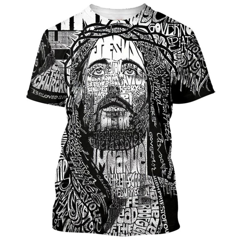 Gesù È Il Mio Salvatore Stampa 3D Magliette Uomo Donna Moda Cool Maglietta Gesù Estate Casual Y2k Manica Corta Oversize Abbigliamento Uomo